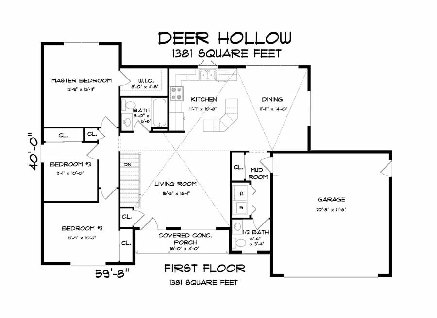 Deer Hollow Ranch 3 Bedroom Floor Plan